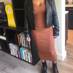 Midi brown/copper dress